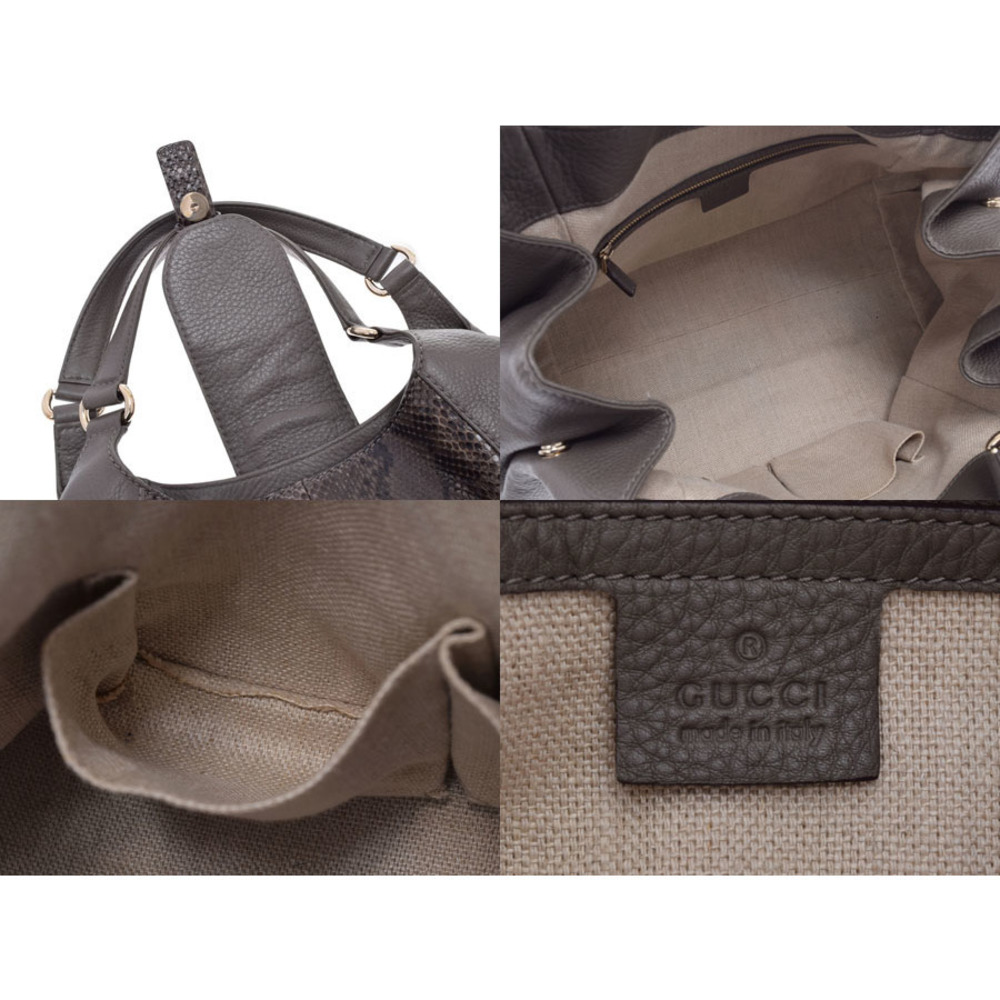 Gucci Python Handbag Grey Leather - Picture 9 of 12